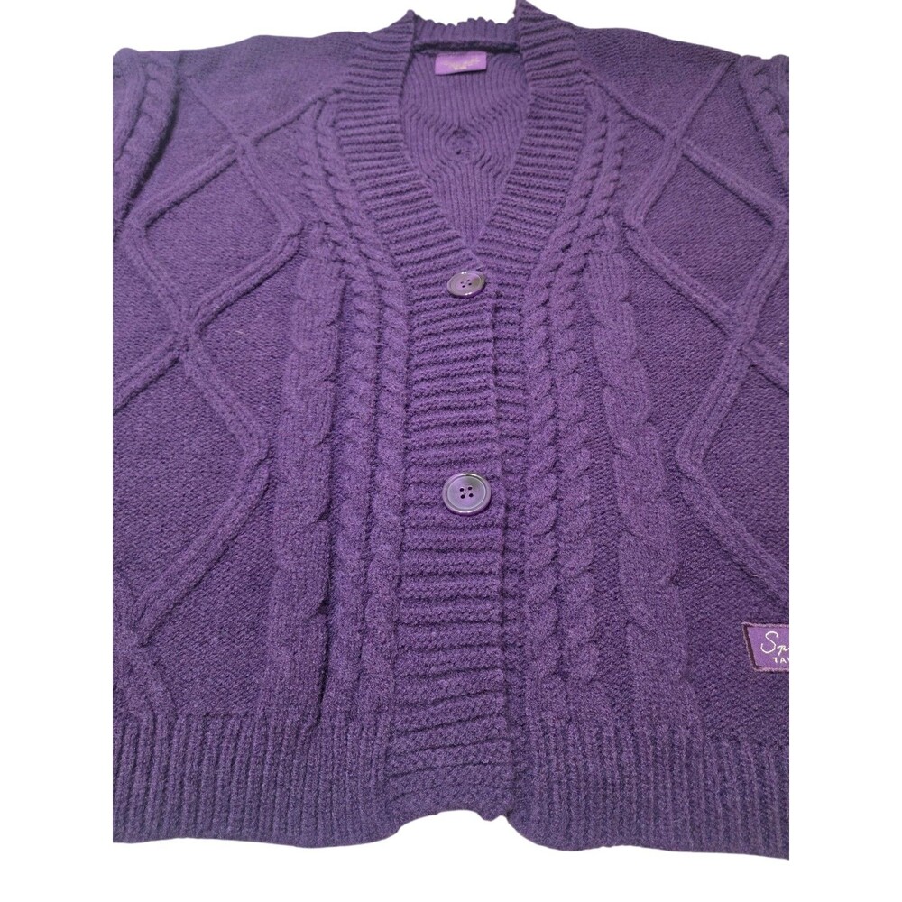 Taylor Swift Speak Now Taylor's Version Purple Cable Knit Cardigan Stars XL/2XL - Picture 7 of 10